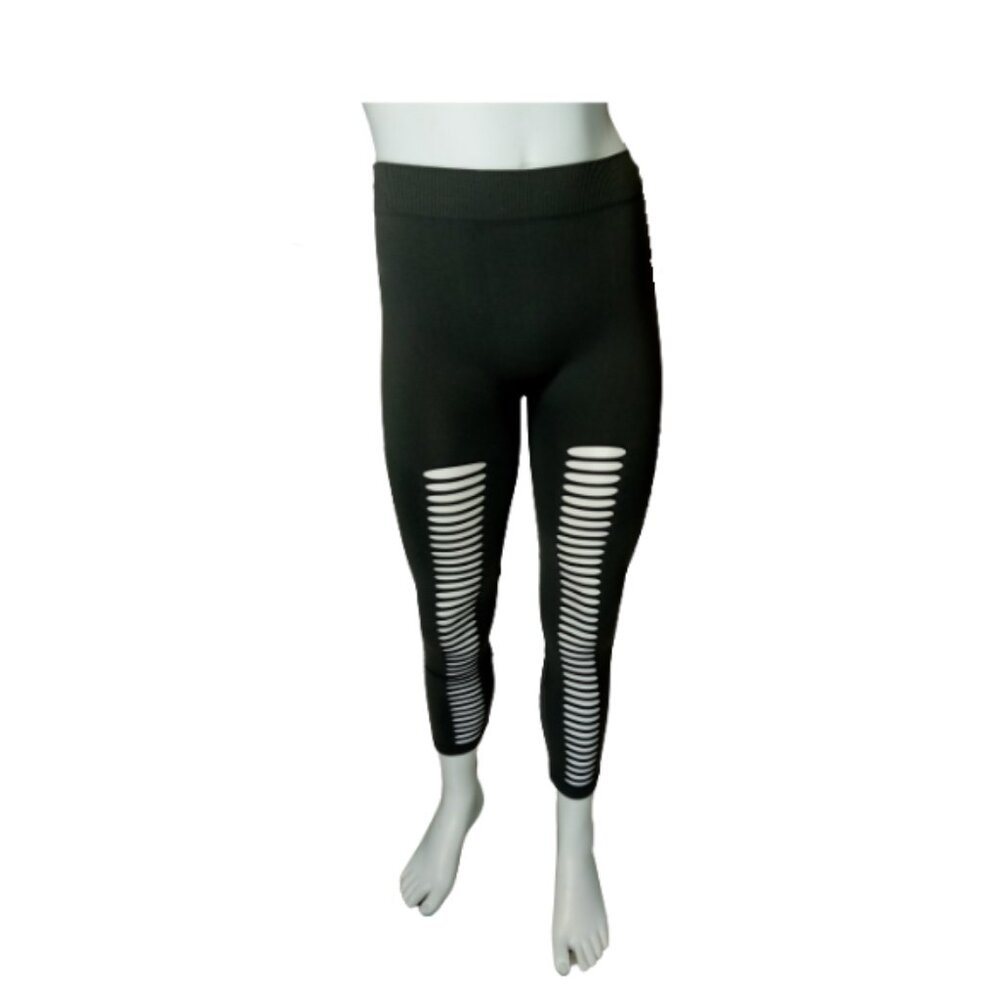 Women Grey Leggings with Slits